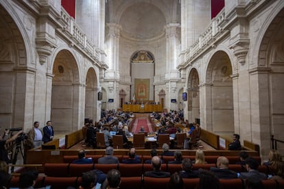 Sala de plenos del Parlamento andaluz.