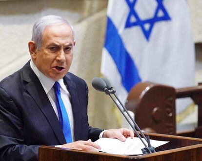 El primer ministro israelí, Benjamín Netanyahu, el día 17 en el Parlamento.