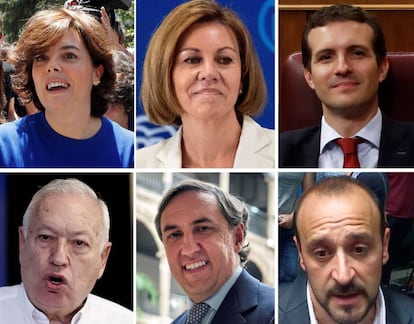 Sáenz de Santamaría, Cospedal, Casado, García Margallo, García Hernández y Cabanes. 