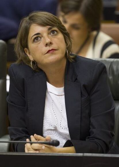 Elena Cortés, en el Parlamento.