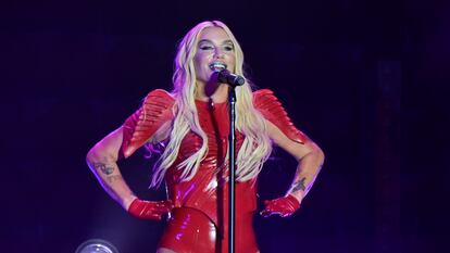 Kesha en el concierto celebrado el 4 de julio en el Benjamin Franklin Parkway de Filadelfia (Pensilvania).