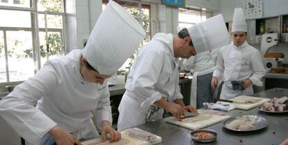 Estudiantes en la Escuela Superior de Hostelería y Turismo de Madrid