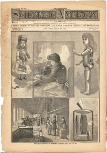 Portada del 26 de abril de 1890 de la revista 'Scientific American', con las muñecas de Edison.