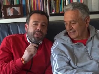 Carlos Fernando Galán y Luis Eduardo Garzón, en un video compartido por el alcalde de Bogotá en redes sociales durante la campaña.