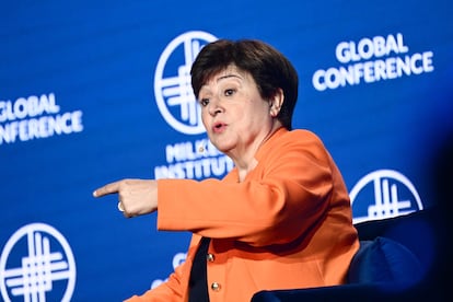 Kristalina Georgieva, directora del Fondo Monetario Internacional, en una conferencia en California el pasado día 1.