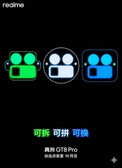 Anuncio de los módulos cámara trasera intercambiables del realme GT 8 Pro