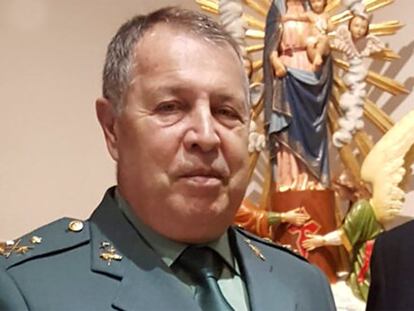 El teniente general Pedro Vázquez Jarava, en un acto religioso cuando estaba en activo.