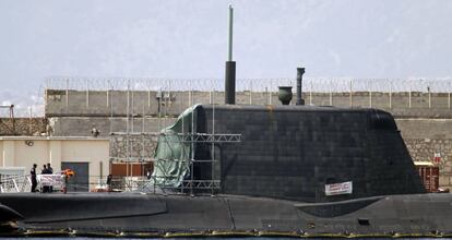 A file photo of a British submarine in the Straits of Gibraltar.