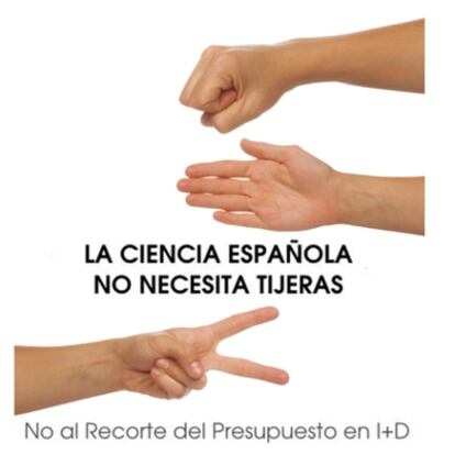 Cartel de la campaña en Internet contra el recorte de los presupuestos en I+D.