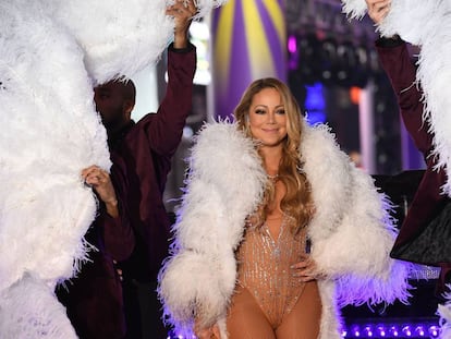 Mariah Carey durante su actuación en Times Square en la Nochevieja de 2016.