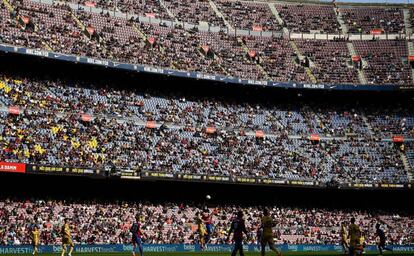 Vista del Camp Nou en el partit del Barça contra el Llevant, el passat 26 de setembre.