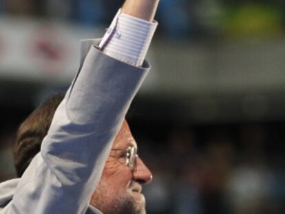 Mariano Rajoy en el mitin de Madrid.