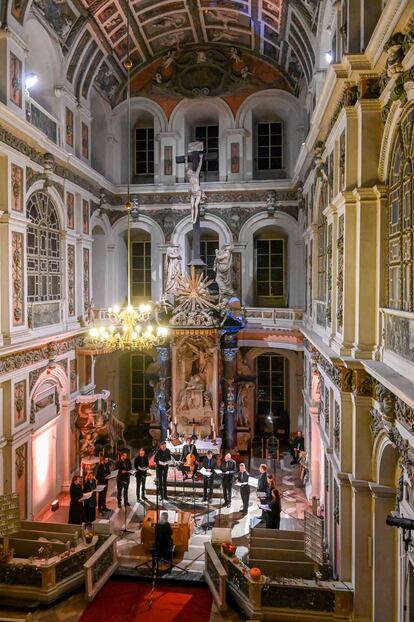 Aspecto de la iglesia del Neu-Agustusburg de Weißenfels durante el concierto inaugural de Vox Luminis.