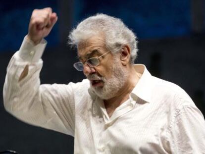 Plácido Domingo durante un ensayo de 'Juana de Arco' en Salzburgo.