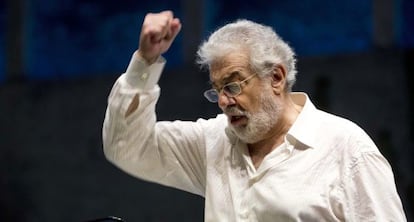 Plácido Domingo durante un ensayo de 'Juana de Arco' en Salzburgo.