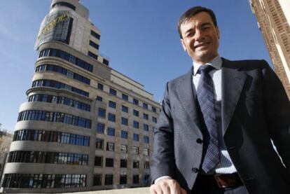 Tomás Gómez, en la sede del PSM, en el Palacio de la Prensa de Madrid.