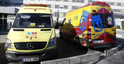 Ambulancias del servicio sanitario de Madrid, en una imagen de archivo.