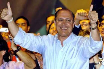 Geraldo Alckmin, durante su presentación como candidato presidencial, el domingo en Belo Horizonte.