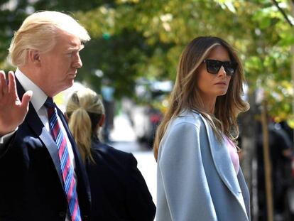 O presidente Donald Trump e sua esposa Melania em Washington.