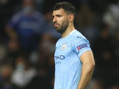 Sergio Kun Agüero, en la final de la Champions entre el Manchester City y el Chelsea.