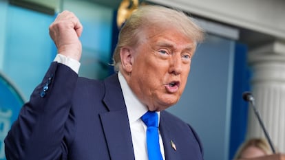 Donald Trump, en una rueda de prensa el viernes en la Casa Blanca.