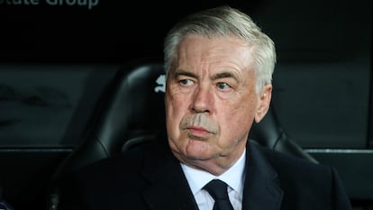 Carlo Ancelotti, el sábado en el estadio de Mestalla, durante el partido entre el Valencia y el Real Madrid.