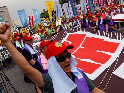 Manifestaciones por el Día del Trabajador en Taipéi (Taiwan).