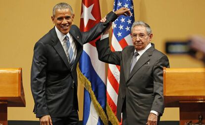 Barack Obama y Raúl Castro, en La Habana el 21 de marzo de 2016. 