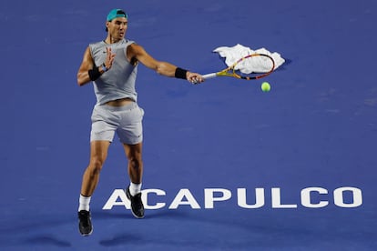 Rafa Nadal durante uno de sus entrenamientos.