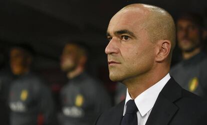 Roberto Mart&iacute;nez durante el partido entre B&eacute;lgica y Gibraltar, la semana pasada.