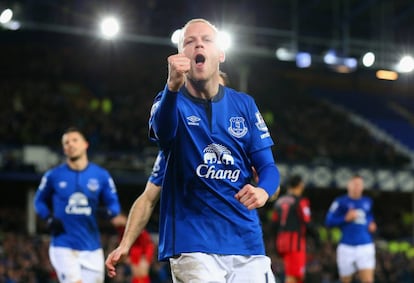 Steven Naismith durante un partido celebrado en Liverpool en 2014.