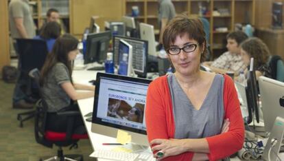 Montserrat Domínguez, directora de 'El Huffington Post' en España, en la redacción.