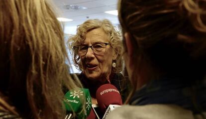 La alcaldesa de Madrid, Manuela Carmena, este jueves.