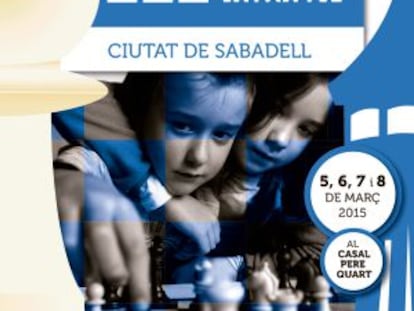 Cartel de las jornadas de ajedrez infantil en Sabadell.