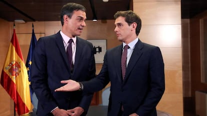 Pedro Sánchez y Albert Rivera, en el encuentro que mantuvieron el pasado 11 de junio.