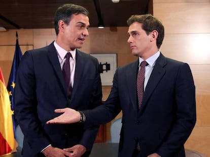 Pedro Sánchez y Albert Rivera, en el encuentro que mantuvieron el pasado 11 de junio.