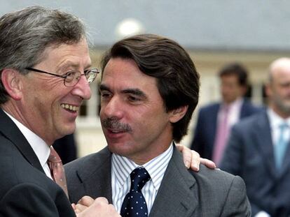 Encuentro entre Aznar y Juncker en 2002.