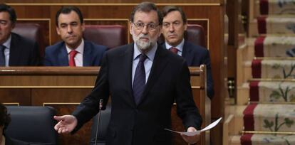 Mariano Rajoy en la sesión de control al Gobierno.