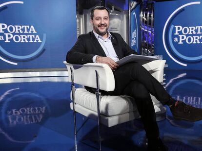 Matteo Salvini, en el programa 'Porta a Porta', donde el jueves respondió a Claudio Baglioni.