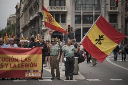 Manifestaci&oacute; de legionaris l&#039;any passat a Barcelona.