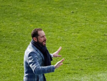 Pablo Machín, el domingo en Butarque.