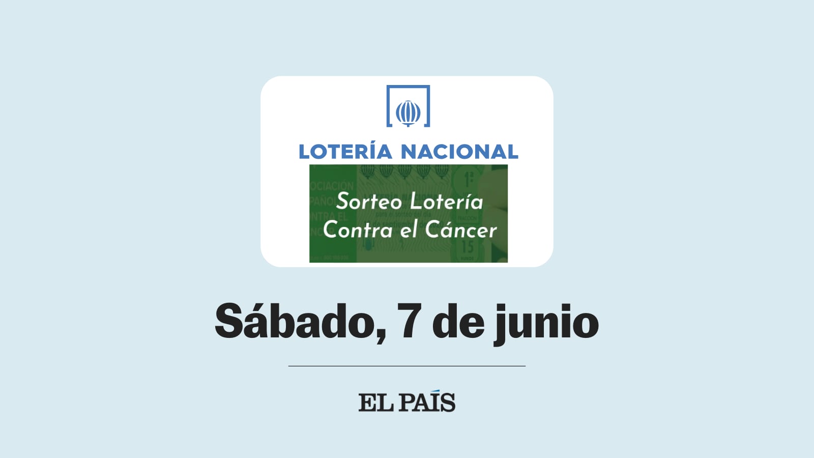 Sorteo extra de Lotería Nacional contra el Cáncer AECC Publicado por Últimas noticias: la última hora de hoy en EL PAÍS
