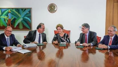 Dilma durante a reunião com governadores do sudeste no dia 14 de julho.