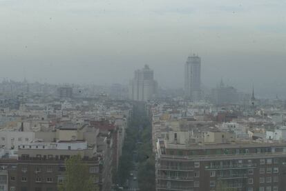 Madrid, en momentos de alta contaminación.