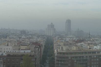 Madrid, en momentos de alta contaminación. 