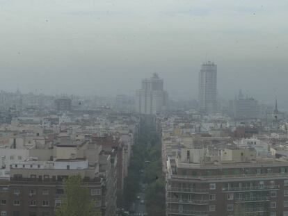 Madrid, en momentos de alta contaminación. 