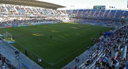 Panorámica del estadio de la Rosaleda de Málaga.