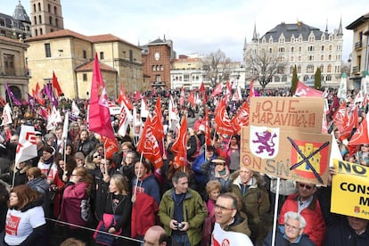 Manifestación en León el pasado 16 de febrero.