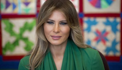 Melania Trump, la pasada semana en una escuela de Washington.