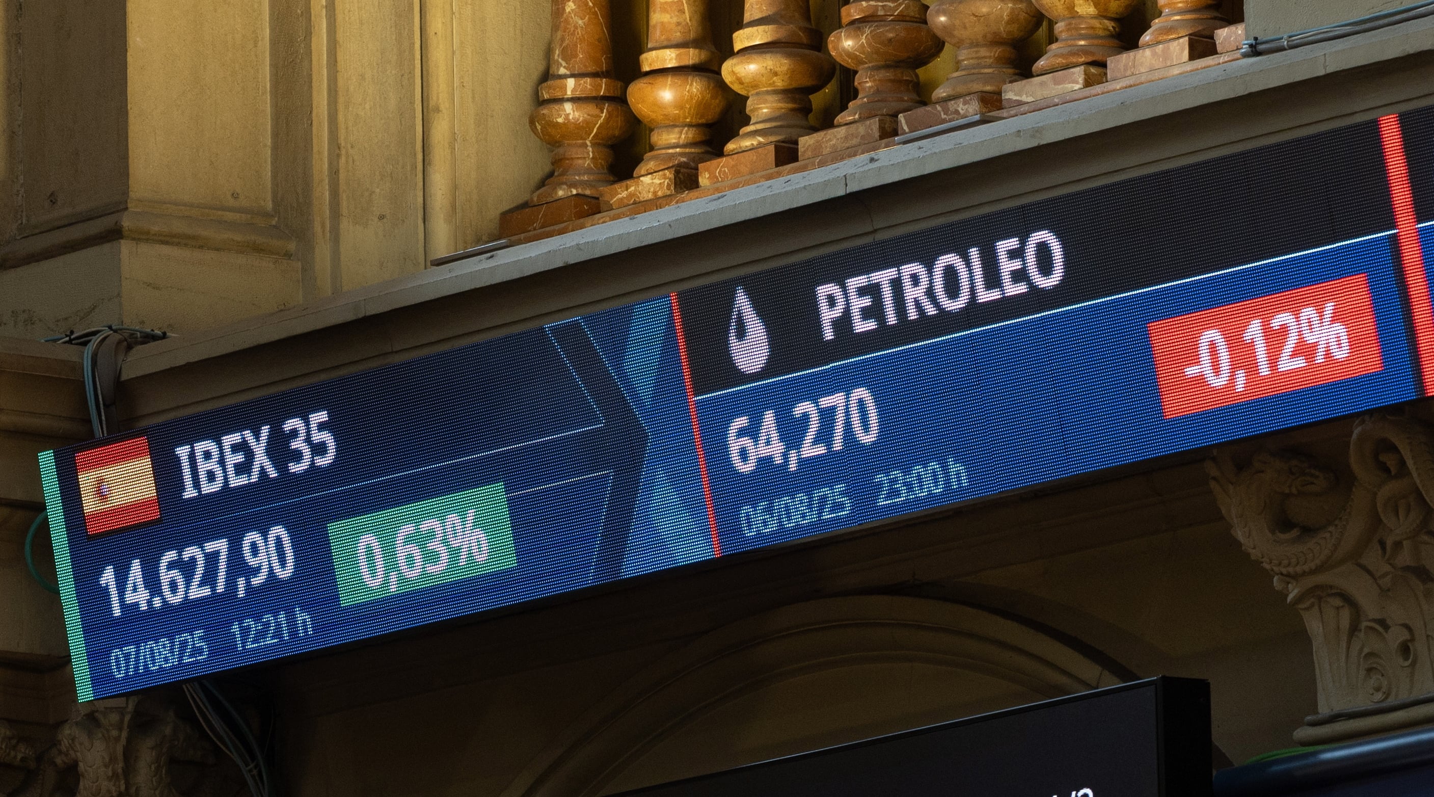 Estado de la Bolsa de Madrid, el pasado 7 de agosto de 2025.
